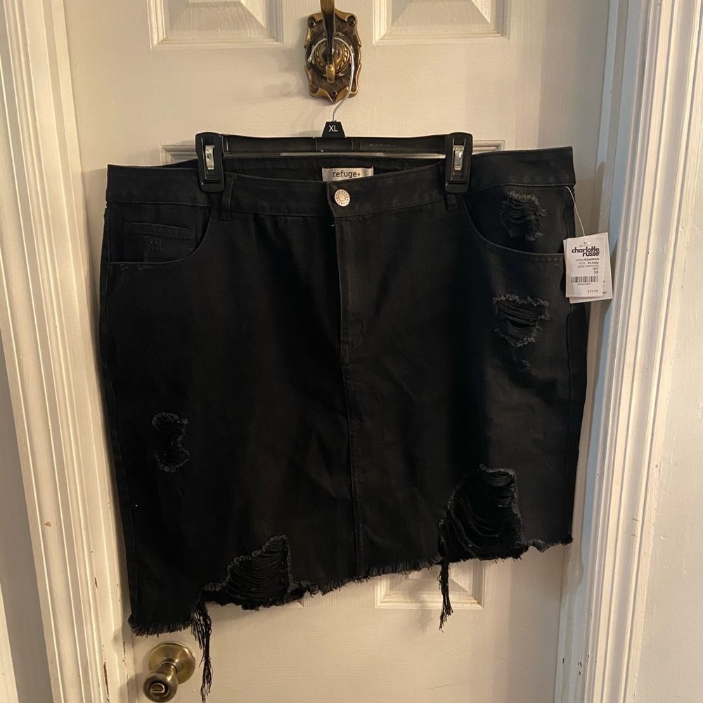 Plus size denim skirt